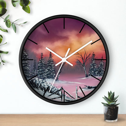 Winter Landscape Wall Clock, Unique Snow Scene Clock, Home Decor Gift