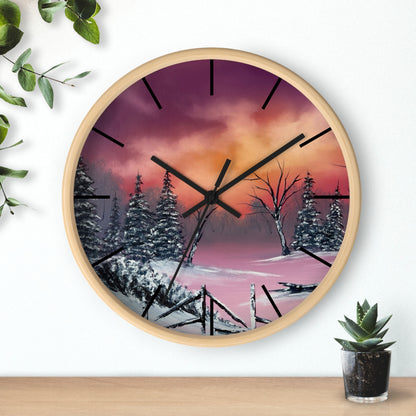 Winter Landscape Wall Clock, Unique Snow Scene Clock, Home Decor Gift