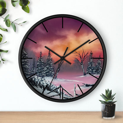 Winter Landscape Wall Clock, Unique Snow Scene Clock, Home Decor Gift