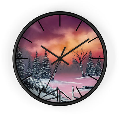 Winter Landscape Wall Clock, Unique Snow Scene Clock, Home Decor Gift