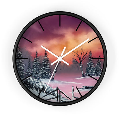 Winter Landscape Wall Clock, Unique Snow Scene Clock, Home Decor Gift