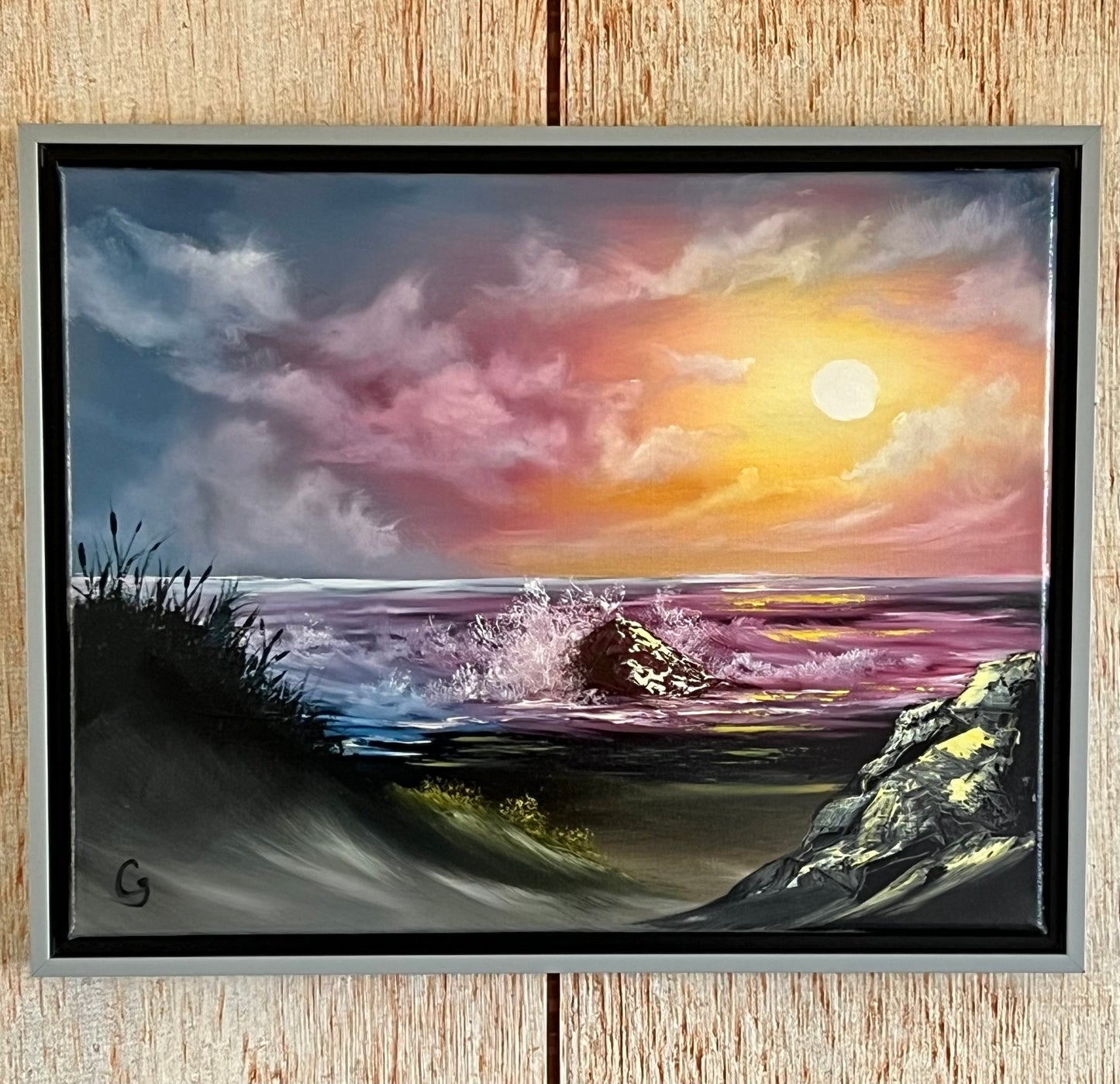 Spiritual Sunset 14x18" Framed Oil Painting