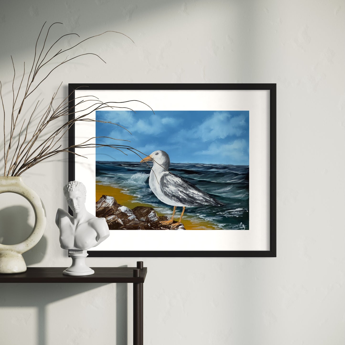 Seagull Archival Art Print, Seascape Art