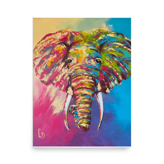 African Elelphant Wall Art Print, Home Decor Gifts