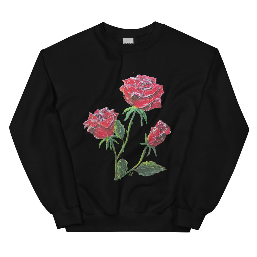 Roses Women's Flower Sweatshirt, Mother's Day Gift, Red Roses Clothing