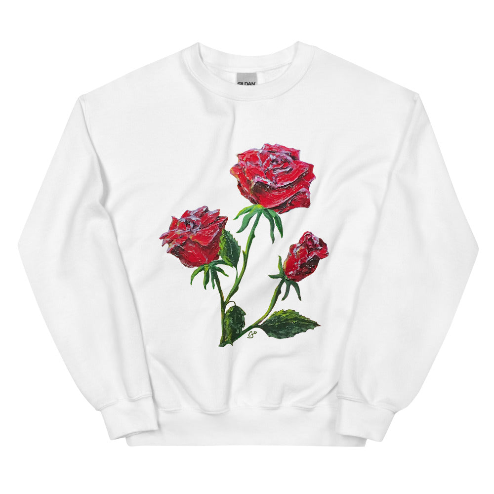 Roses Women's Flower Sweatshirt, Mother's Day Gift, Red Roses Clothing