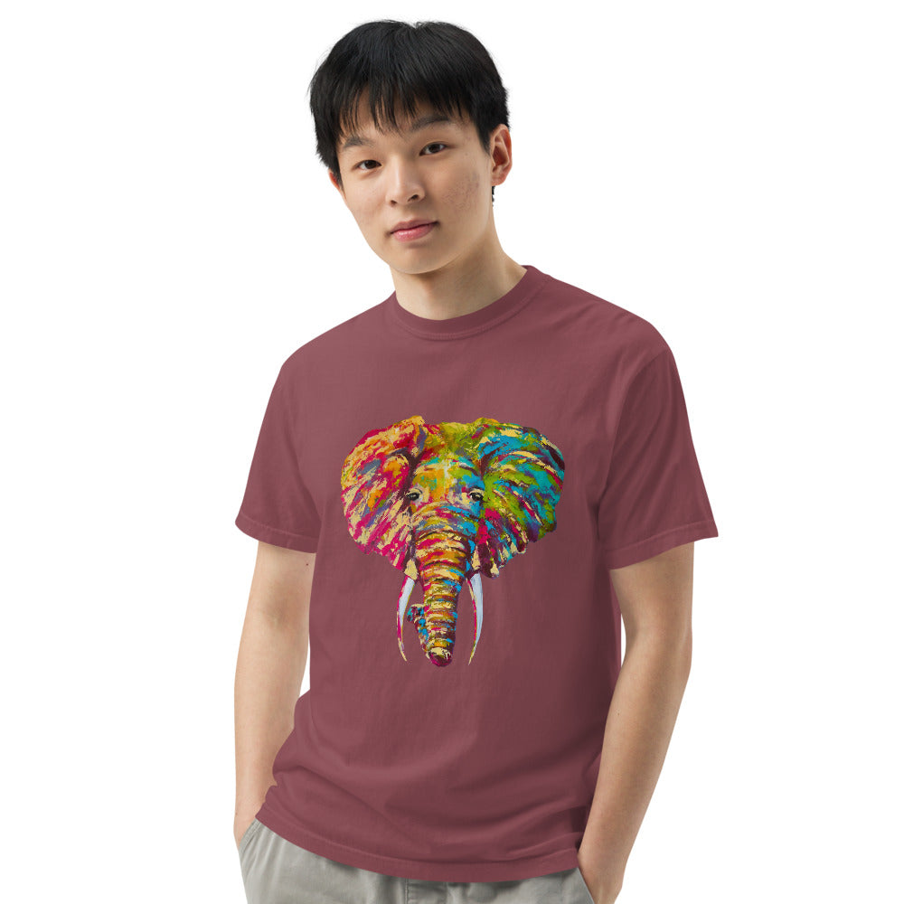 African Elephant Colorful T-shirt, Bohemian Painted Tee, Cute Elephant Gifts, Animal Shirt