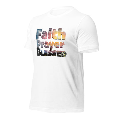 Faith Prayer Blessed Inspirational T-Shirt, Spiritual Slogan Shirt, Christian Merch Tee, Religious Gift for Mom