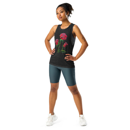 Red Roses Women's Tank Top, Artistic Roses Tank, Cool Gift for Her