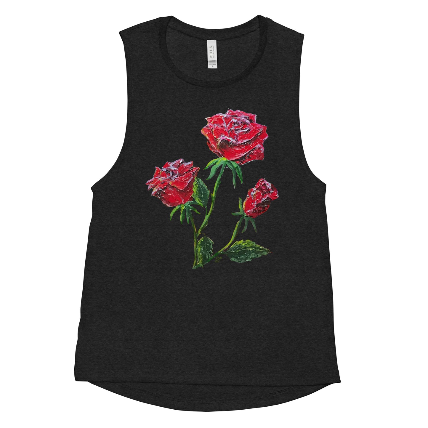 Red Roses Women's Tank Top, Artistic Roses Tank, Cool Gift for Her