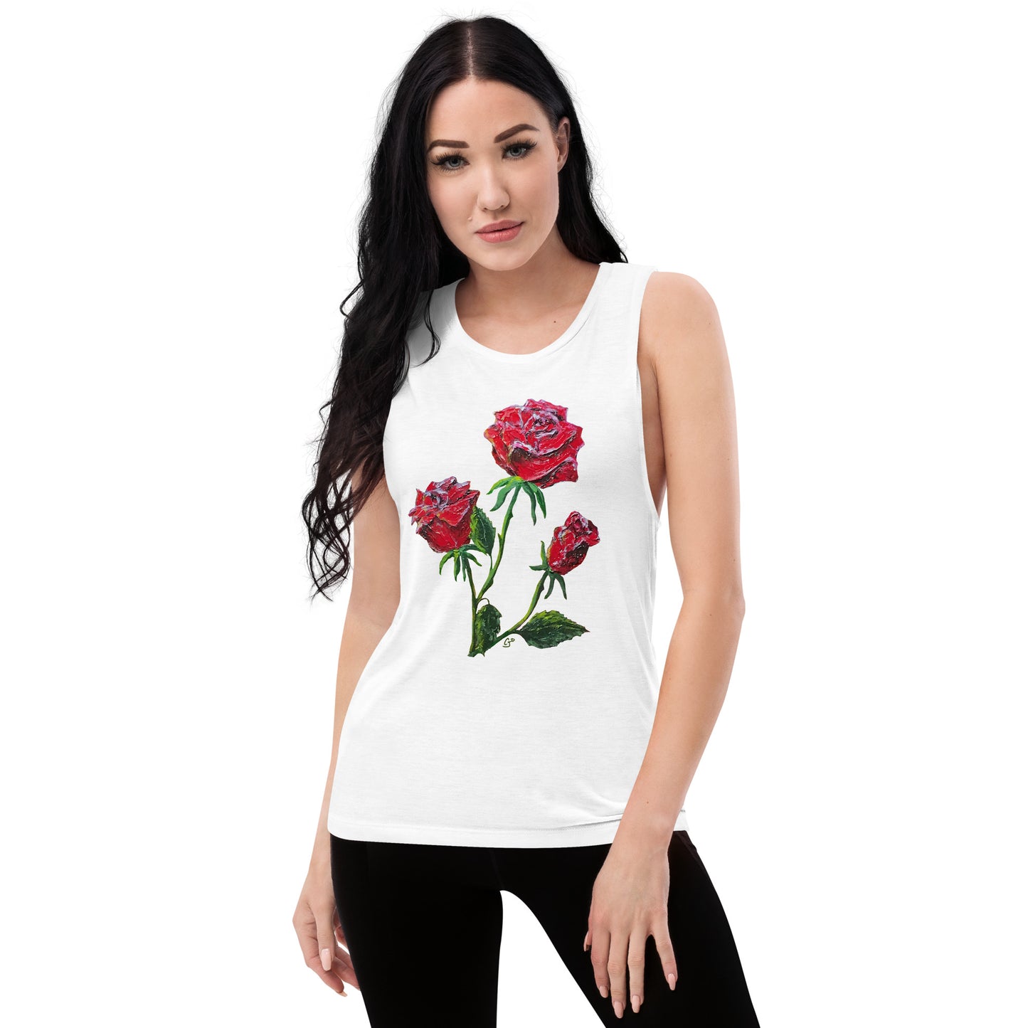 Red Roses Women's Tank Top, Artistic Roses Tank, Cool Gift for Her